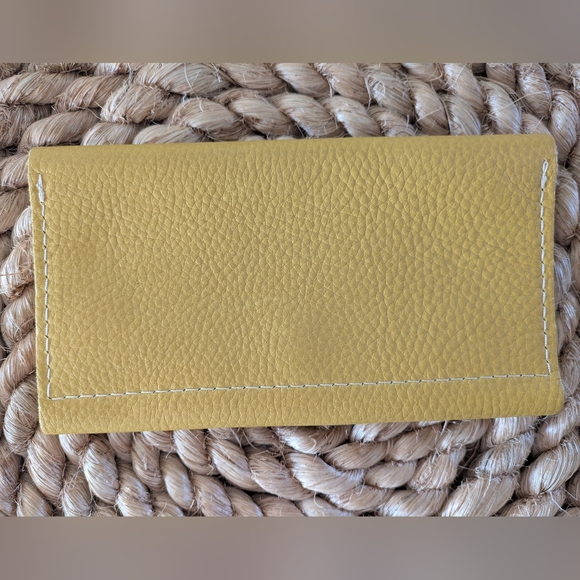 Portland Leather Goods Yellow Leather Trifold Wallet - Picture 2 of 9